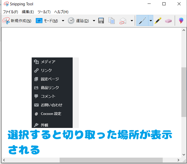 snipping tool_プレビューの確認