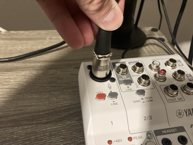 Audio Technica AT2020をYAMAHA AG-03MK2へ接続する