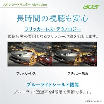 Acer 27インチモニター AlphaLine KA272Ebmixは、フリッカーレス・テクノロジーを採用