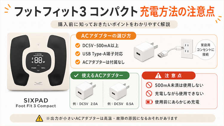 充電方法の注意点